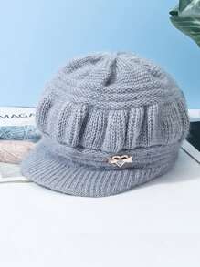 1pc Women's Knitted Hat, Thick With Brim For Winter, Breathable And Warm Knit Cap, Made Of Polyester, Hand Wash Or Dry Clean, Stretchy, Fashion Accessory - Multicolor - View 13