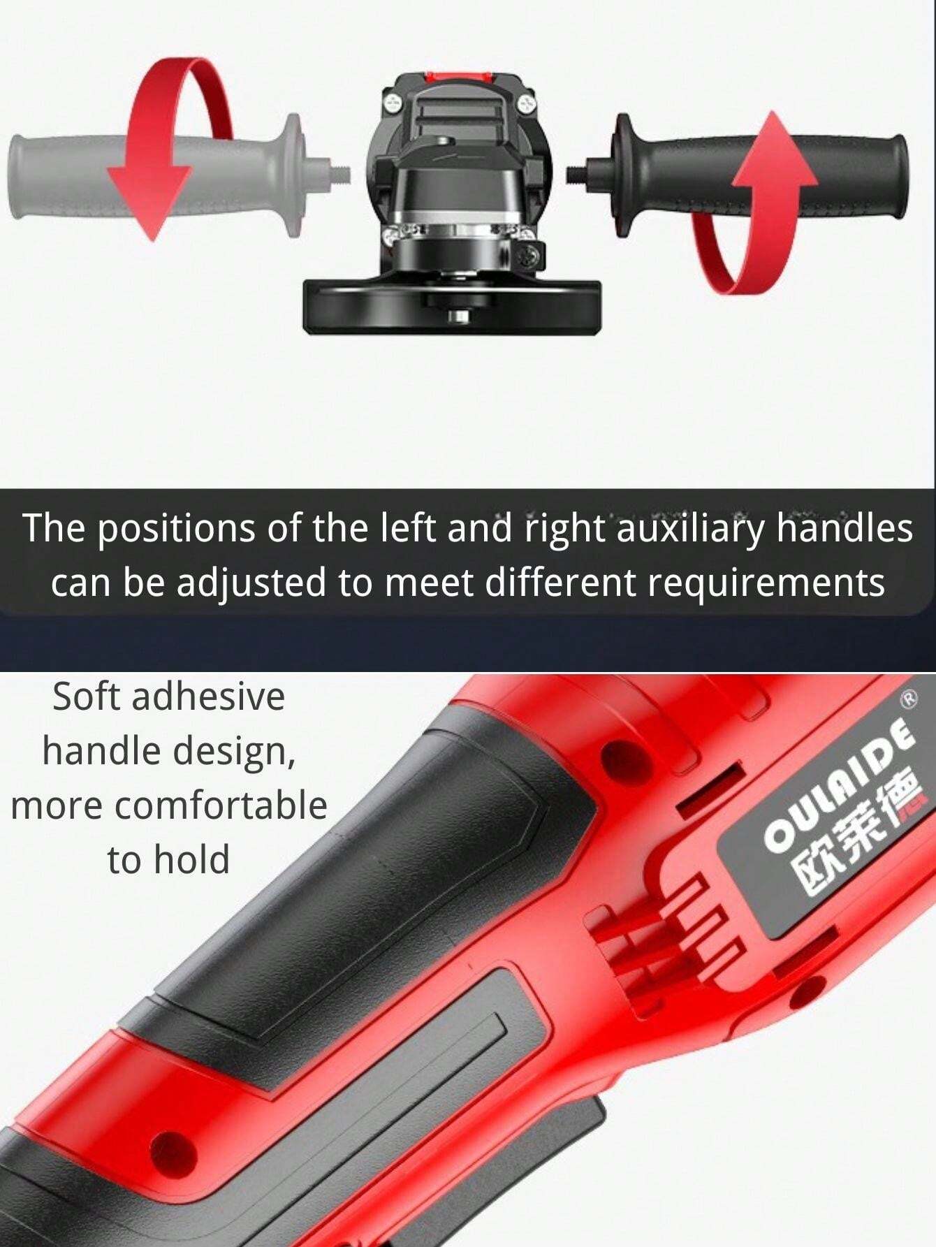 1 Piece Angle Grinder, Brushless Electric Grinding Tool,3 Gear