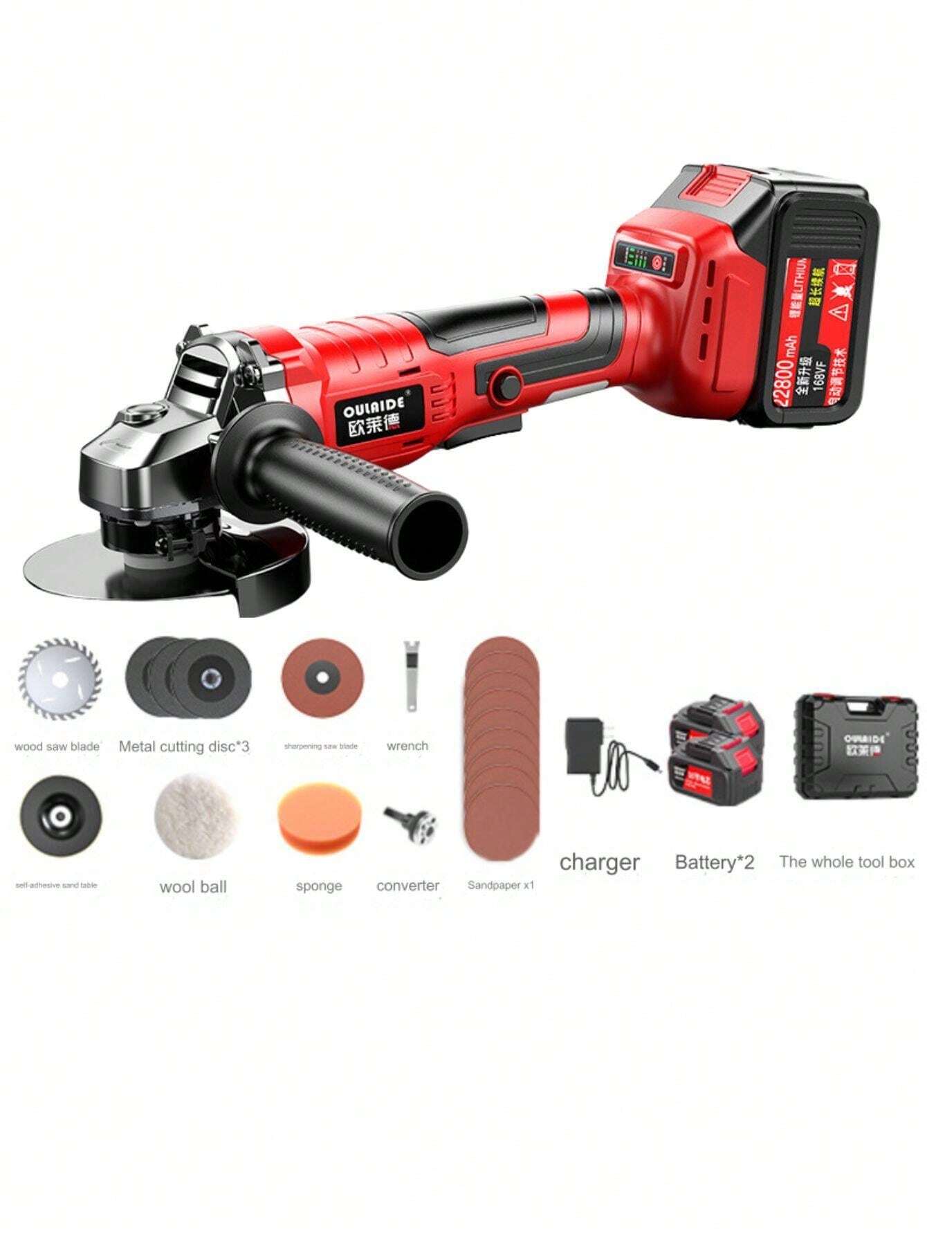 1 Piece Angle Grinder, Brushless Electric Grinding Tool,3 Gear