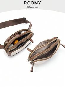 1pc PU Leather Leisure Lady Fanny Pack Adjustable Waist Bag For Casual, Work Or Travel Sport Activities