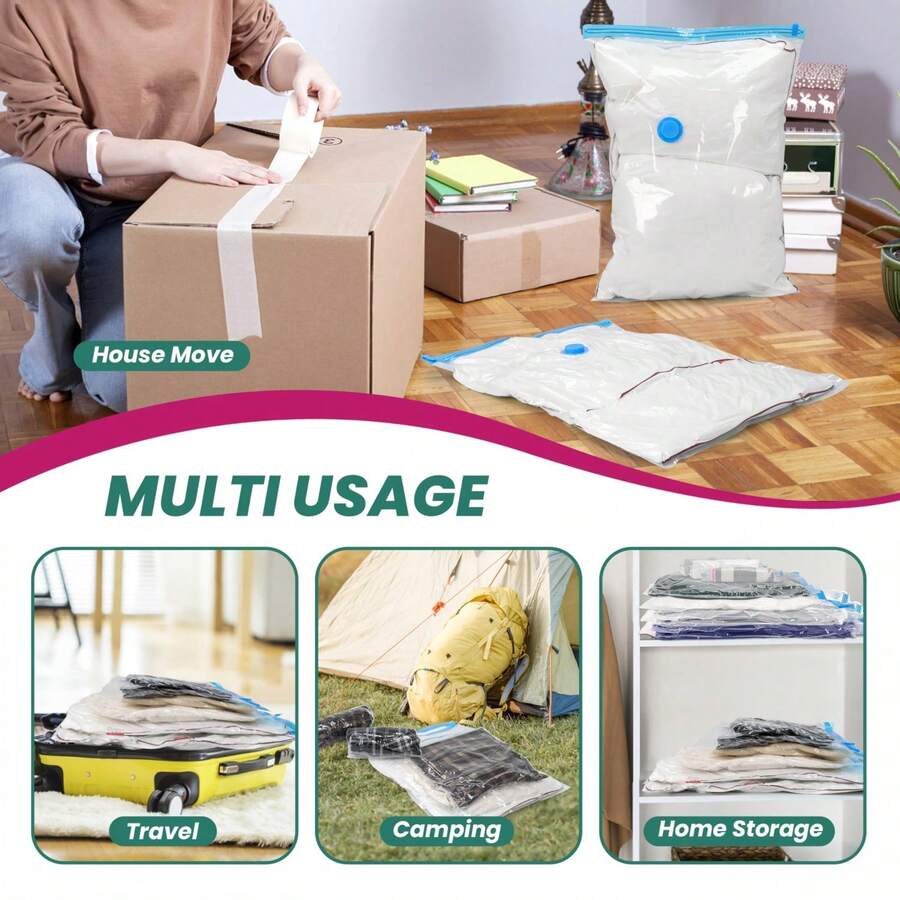 20 Pack Combo Vacuum Compression Zipper Storage Bags With Hand Pump