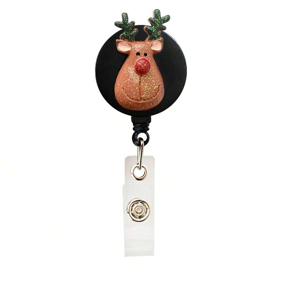 1pc/10pcs Christmas Snowman Bell Retractable Pull ID Card Badge Holder