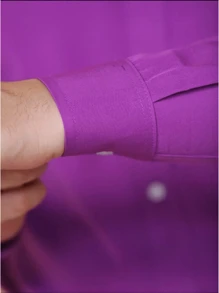 Camisa Social SlimFit Masculina Primeira Linha - Roxo - Visão 3