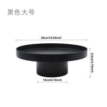 黑白简约现代风格的圆形储物托盘，直径 20 厘米 / 26 厘米，由塑料制成。 - 彩色 - 查看 3