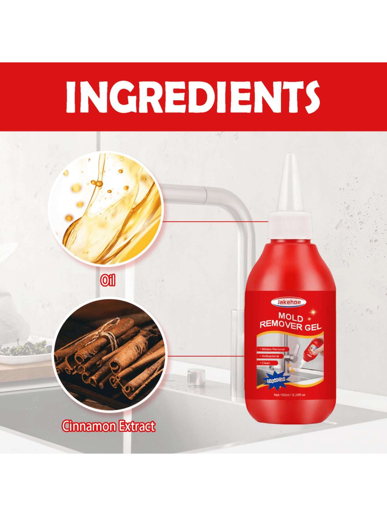 MultiPurpose Mold Remover Gel For Wall, Tile Grout, Refrigerator