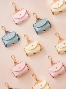 nicovaer 1pc PU Material Haze Blue Color Leash Holder, Exclude Trash Bag, Portable Pouch Bag Suitable For Cats And Dogs Outdoor Use, For Cat Moms, Dog Moms, Cat Lovers, Dog Lovers, Best Cat Moms, Best Dog Moms - Dusty Blue - View 5