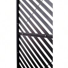 Outdoor & Indoor Privacy Screen Metal Privacy Screen 76" H*48" W, Freestanding Decorative Privacy Screen For Deck Balcony Patio, Privacy Fence Panels For Outside Lawn Garden PS113 BLACK - 黑色 - 查看 8