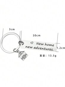 1pc Customized Stainless Steel Key Chain, New House Housewarming Gift, Dawg, Engraved, Stainless, Colorful, Cute, Adorable, Funny, Kawaii, Y2K, Stylish, Unisex, Casual, Custom, Personalized, Unique, Customized, Ideal Gifts For Him, Ideal Gifts For Her, Her, Boyfriend, Girlfriend, Family, Friends, Children, For Anniversaries, For Birthdays, For Graduation, For Housewarming, For Weddings, Bag Charms