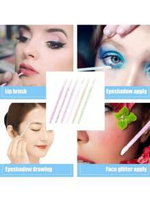 50pcs/Set Crystal Lip Brushes, Disposable Lip Makeup Brushes Applicator Tool Kit - Hot Pink - View 7