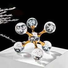 1 件新品透明泡泡彩色分子球，优雅时尚的水晶球装饰套装，现代金属分子设计，适用于客厅、办公室柜、情人节、节日、豪华家居装饰、售楼处、酒店、入口、实验室、主题商店、创意金属饰品、几何十字水晶分子球、哑光球、金字塔、抽象水晶、教师节、感恩节、儿童、男孩、女孩、情侣、婚礼的生日礼物 - 白色 - 查看 13