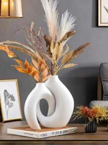 2 Stück/Set minimalistischer Kunsthandwerk Vase, Heimdekoration Accessoires geeignet für Wohnzimmer, Arbeitszimmer, Schlafzimmer, Feiertags-Party, Esszimmertisch, Blumenvase Heimdekoration Neujahrsgeschenk - Verschiedenfarbig - Übersicht 2