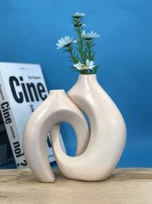 2 Stück/Set minimalistischer Kunsthandwerk Vase, Heimdekoration Accessoires geeignet für Wohnzimmer, Arbeitszimmer, Schlafzimmer, Feiertags-Party, Esszimmertisch, Blumenvase Heimdekoration Neujahrsgeschenk - Verschiedenfarbig - Übersicht 9