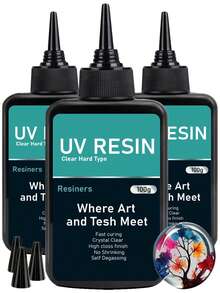 Nhựa UV cao cấp 100g/500g - Nhựa UV trong suốt 3,53oz/17,64oz dùng làm đồ trang sức, đồ thủ công DIY - Đóng rắn nhanh, độ bóng cao và không có bọt khí, lớp phủ và dự án nghệ thuật - Trong sáng - Xem 3