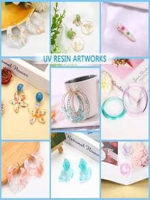 Nhựa UV cao cấp 100g/500g - Nhựa UV trong suốt 3,53oz/17,64oz dùng làm đồ trang sức, đồ thủ công DIY - Đóng rắn nhanh, độ bóng cao và không có bọt khí, lớp phủ và dự án nghệ thuật - Trong sáng - Xem 7