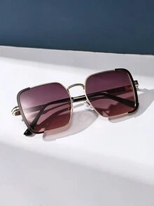 Kính mát cổ điển thời trang khung kim loại vuông Retro bằng nhựa, trang trí cho kỳ nghỉ du lịch ngoài trời, bãi biển, bảo vệ tia UV, trang phục cơ bản hợp thời trang và phù hợp với áo len, quần jean, quần nỉ, áo khoác hoodie, váy và áo sơ mi dài tay - Nhiều màu - Xem 4