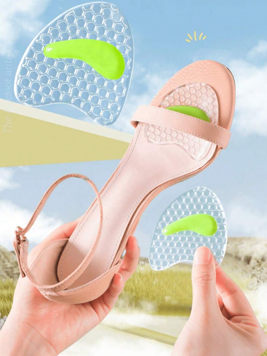 1 双女鞋前掌垫防滑硅胶足部疼痛缓解垫适用于高跟鞋凉鞋凝胶鞋垫 - 彩色 - 查看 1