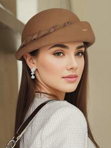 新款秋冬女士羊毛贝雷帽，时尚百搭大围礼品帽，卷边碗帽