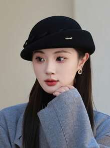 新款秋冬女士羊毛贝雷帽，时尚百搭大围礼品帽，卷边碗帽