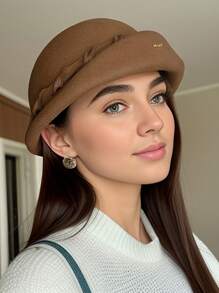 新款秋冬女士羊毛贝雷帽，时尚百搭大围礼品帽，卷边碗帽