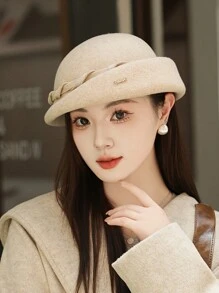 新款秋冬女士羊毛贝雷帽，时尚百搭大围礼品帽，卷边碗帽