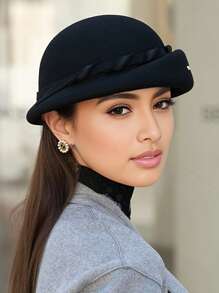 新款秋冬女士羊毛贝雷帽，时尚百搭大围礼品帽，卷边碗帽