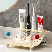 Ensemble de luxe de support pour brosse à dents électrique et dentifrice avec gobelet de rinçage, organisateur de rangement pour le comptoir de la salle de bain