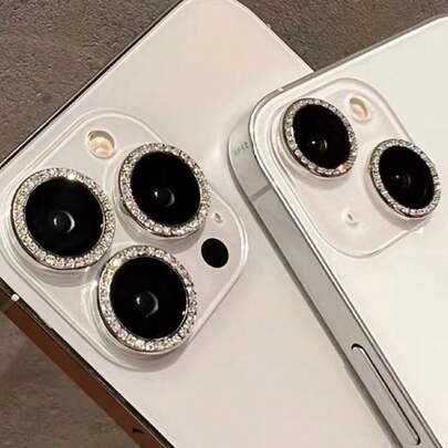 Glittery Multicolor Camera Lens Film Protection Compatible With Iphone 15, 14 Pro Max, 13, 12 Pro, 11, 16 Pro Max Gift For Birthday, Family, Friends Sparkling Crystal, Lens Protector, Phone Accessories Waterproof Shockproof Anti-Fall Anti-Fall Scratch Resistant Anti-Fingerprint Full Cover