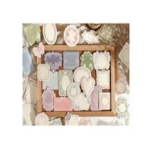 30张复古浮雕印刷专用纸厚记事本纸带蕾丝和蝴蝶结设计，适合简约风格日记本装饰或随机卡片书写 - 盒子粉紅色 - 查看 6