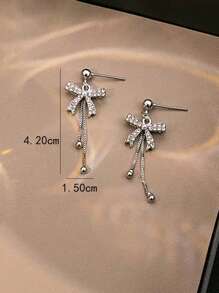 1pair Fashion Butterfly Tassel Crystal Earrings, Graceful & Sweet For Women