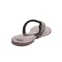 Women's Flat Rhinestone Comfortable Sandal Flip Flops Shiny Fashion Summer Delicate - màu đen - Xem 5
