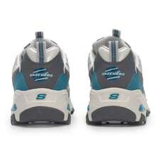 Skechers 女士 D'LITES 系列轻便透气休闲运动鞋，熊猫图案，舒适缓震。 - 灰色/藍色 - 查看 6