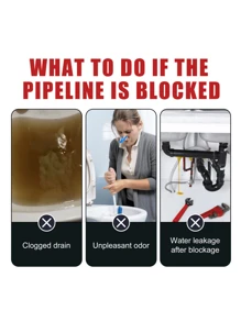 Gutter Clogging Removal Powder Dissolves Drains, Bathroom Toilet Drains, Anti-Clogging Cleaning - Blue - View 3