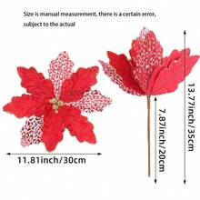 1 件圣诞闪光花卉装饰，DIY 空心插花配件，人造花卉展示，[部分零件随机，可能存在色差] - 彩色 - 查看 13