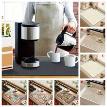 1 cái, Thảm làm khô khay, Thảm thoát nước bằng vải công nghệ Diatomal mềm hình học, Tấm lót máy pha cà phê siêu thấm chống trượt, Thảm trải bàn, Trang trí bàn ngoài trời, Thảm thoát nước, Đồ dùng nhà bếp gia dụng - Nhiều màu - Xem 13
