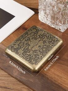 1pc Metal Alloy Retro Gift Box, Portable Thick Box With Gift Box, Can Hold Bank Cards And Cash, Perfect Gift Choice, Smoking Accessories, Cigarette Storage, Cigarette Holder Case - View 3