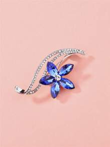 Brosche mit Strass- und Kunstperlendekor