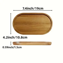 1/2/3 piezas Bandeja de madera de acacia, bandeja para desayuno, bandeja para comedor/cocina, bandeja para frutas, bandeja para café, bandeja para té, bandeja para aperitivos, pieza decorativa para la sala de estar, adecuada para hoteles, restaurantes, hogares, fiestas, Acción de Gracias, Navidad, Año Nuevo, bandeja multiusos para exteriores