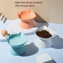 宽边猫碗，陶瓷宠物食品水碗，带凸起支架保护颈部，适用于狗和猫 - 彩色 - 查看 11