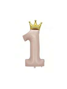 24pcs/Set 1st Birthday Crown Foil Balloons Boy Girl Party Decorations