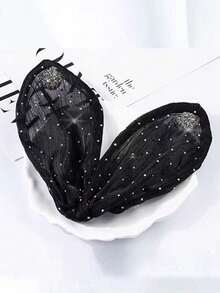 1pc Slouchy Twist Clip Women's Sparkling Rhinestone Decoration Bowknot Mesh Eye Roll Hair Clip Binding Machine Curling Ball Head Bowknot Hair Clip Headpiece New, Suitable For Party Daily Wear