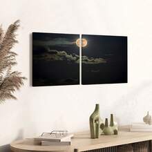 1 tấm áp phích vải canvas cảnh đêm trăng không khung - Nghệ thuật hiện đại trang trí tường và trang trí cho phòng ngủ, phòng khách, hành lang - Ý tưởng quà tặng trang trí phòng và trang trí mùa đông hoàn hảo - Nhiều màu - Xem 7