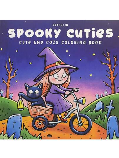 Linduras escalofriantes: Libro para colorear de Halloween para adultos y adolescentes con criaturas espeluznantes lindas y escenas embrujadas acogedoras para relajación y alivio del estrés. Regalos de Halloween, de vuelta a la escuela, útiles escolares