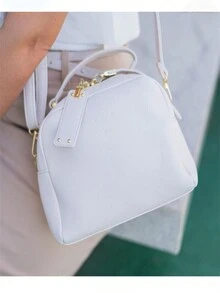 Women Small Square Bag Casual Handbag Shoulder Bag Wide Strap Crossbody Bag - 米色 - 查看 5