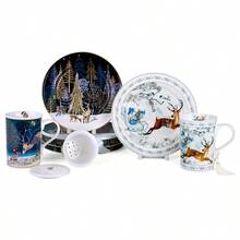 STPGOODS Winter Forest Dessert Plate Set Of 2 Bone China Christmas Plates 7.5" - 1 - View 7