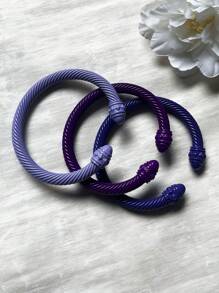 1pc European & American Fashionable Lacquered Twisted Rope Open Bangle Bracelet, Versatile Accessory For All Seasons & Holidays