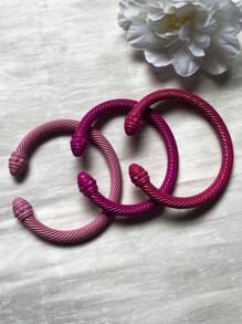 1pc European & American Fashionable Lacquered Twisted Rope Open Bangle Bracelet, Versatile Accessory For All Seasons & Holidays