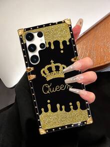 1 chiếc ốp lưng điện thoại chống sốc hình chữ nhật họa tiết vương miện vàng thời trang tương thích với Apple IPhone Galaxy - Nhiều màu - Xem 5