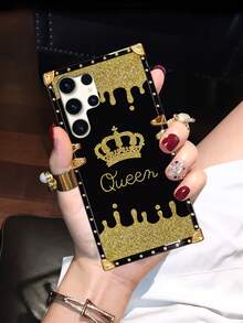 1 chiếc ốp lưng điện thoại chống sốc hình chữ nhật họa tiết vương miện vàng thời trang tương thích với Apple IPhone Galaxy - Nhiều màu - Xem 4