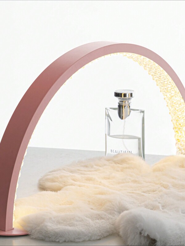 1 lampă roz pentru unghii, alimentată prin USB, comutator tactil (sursă de lumină încorporată, preinstalată), luminozitate reglabilă în 3 culori, potrivită pentru camera de zi, dormitor, centru comercial, salon de unghii