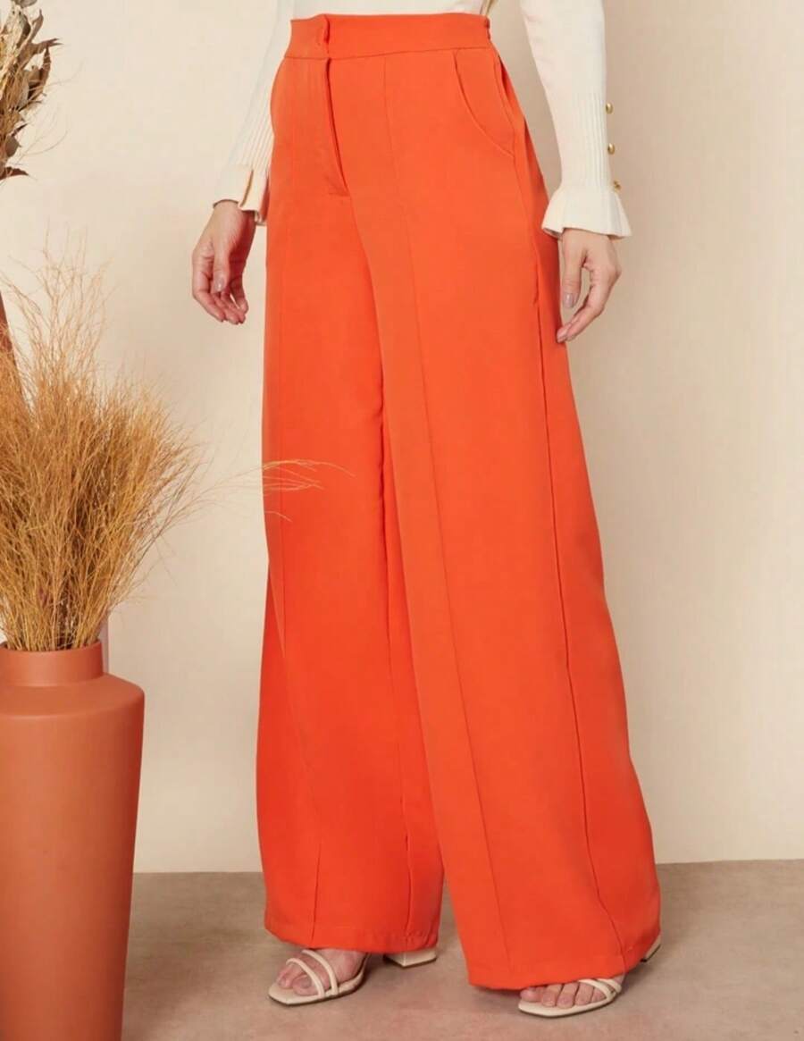 Duna Pantalona Crepe Trousers - Naranja - Ver 1